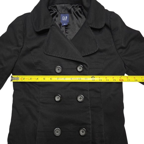 Gap Y2K Double Breasted Blazer Coat Size Small Black 33 in Chest Jacket Womens - Picture 2 of 15